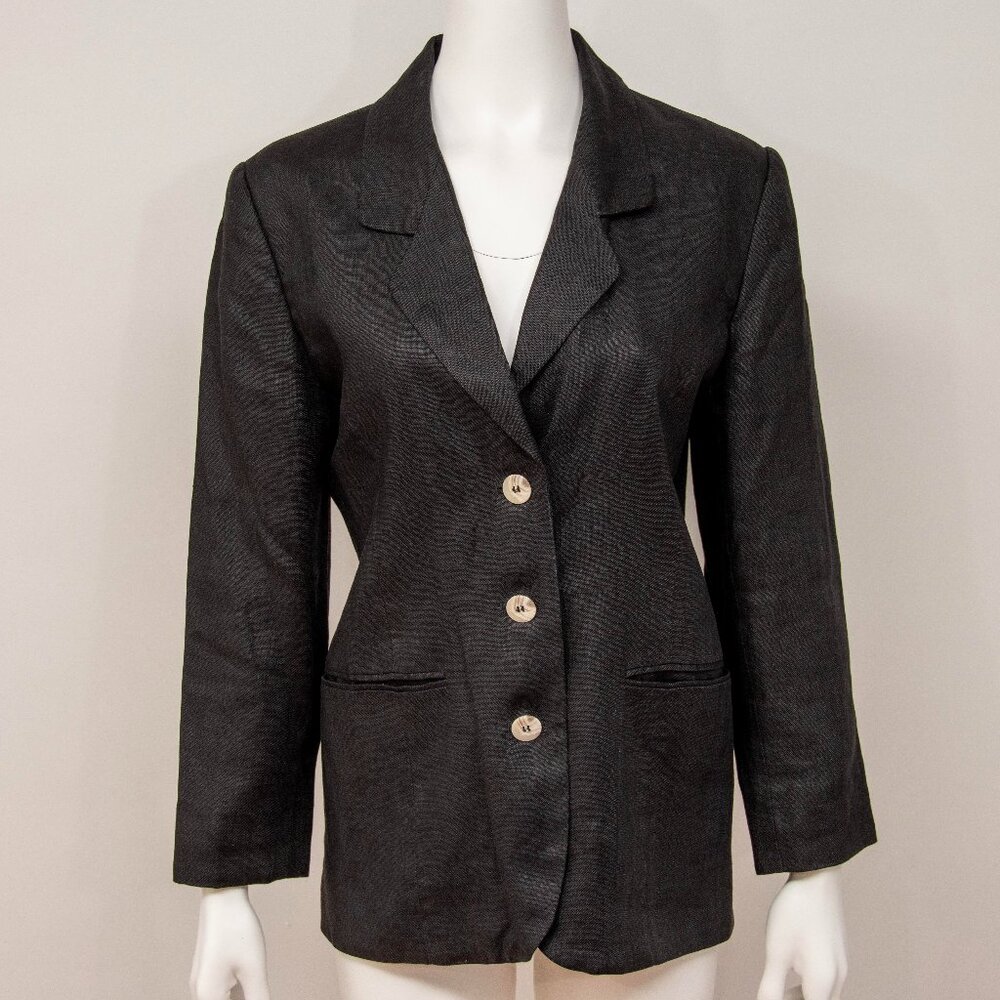 Vintage International Scene Linen Blazer Fully Lined Size 8